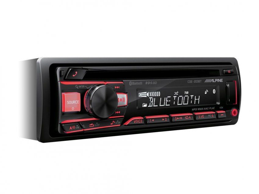 CD tuner with Bluetooth CDE 203BT Red Angle