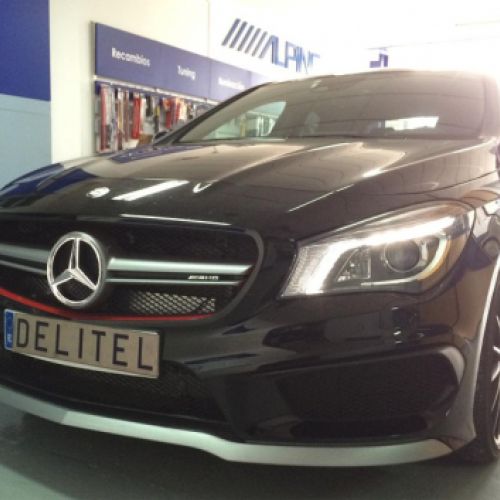 Estrella mercedes con iluminación led, instalación profesional.